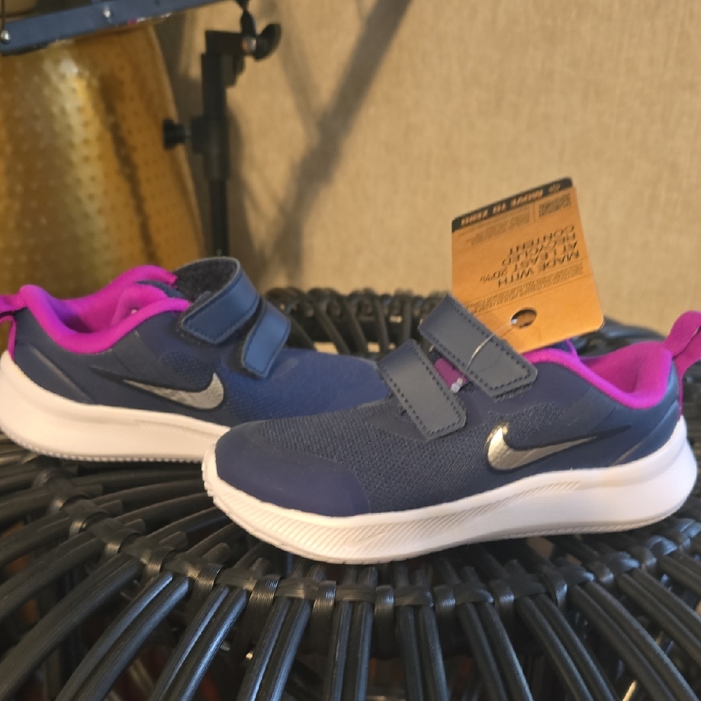 Nike Kids Blue and Pink Sneakers
